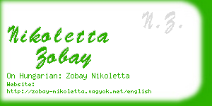 nikoletta zobay business card